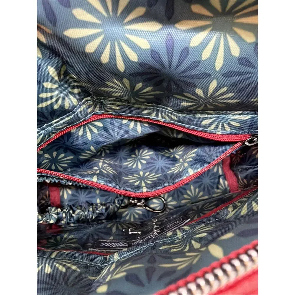 Lug Dory Mini Crossbody Bag Bouquet Red Floral Top Handle Travel Purse NWOT